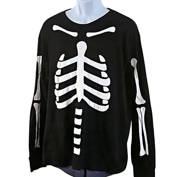 NWOT Target Men’s Black Long Sleeve T-Shirt Back Skeleton Graphic Print Size XL - Picture 4 of 6